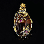 723053/10,45г  Серебро 925* ПОДВЕСКА вст.Янтарь р/п