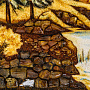 Картина янтарная "Водопад в горах" 60х40 см, фотография 3. Интернет-магазин ЛАВКА ПОДАРКОВ