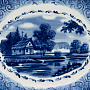 Тарелка сувенирная настенная "Пейзаж". Гжель, фотография 2. Интернет-магазин ЛАВКА ПОДАРКОВ