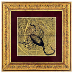 0046630/35*35см КАРТИНА сус.золото "ЗНАК ЗОДИАКА-СКОРПИОН" BP3-NSgold/red (золото желтое)