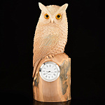 /и84 Изделия из кости ЧАСЫ "ФИЛИН" Бивень мамонта 24*10*5см