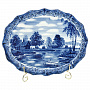 Тарелка декоративная "Лето в деревне". Гжель, фотография 3. Интернет-магазин ЛАВКА ПОДАРКОВ