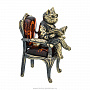 Статуэтка с янтарем "Кот читающий", фотография 2. Интернет-магазин ЛАВКА ПОДАРКОВ