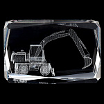   Лазерная графика Куб "ЭКСКАВАТОР" 5*8см