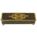 0060972/17*5см  Лаковая миниатюра Палех ШКАТУЛКА "Орнамент" Лебедева