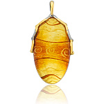 723066-6,15  Серебро 925* ПОДВЕСКА вст.Янтарь р/п