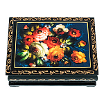 202943 ШКАТУЛКА ПРИНТ "ЦВЕТОЧНЫЕ МОТИВЫ",пионы син фон,10*8*3,5 см