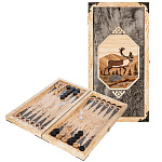 0078386/42*21см Кар.береза НАРДЫ МАЛЫЕ ДОРОЖНЫЕ "ОЛЕНЬ" с инкрустацией,