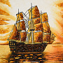 Картина янтарная "Корабль" 60х40 см, фотография 2. Интернет-магазин ЛАВКА ПОДАРКОВ