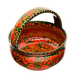8102/Ф/14см Хохлома Конфетница -КОРЗИНКА в асортименте
