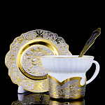 0028046/10068 Златоуст Чайная пара : 1блюдце+1чашка+2ложка в ПУ RAZ 