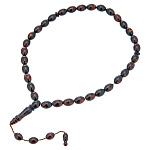 0073451/31,2гр ЧЕТКИ ЯНТАРНЫЕ мусульманские 33 зерна (желто-коричневый)