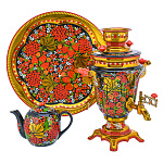 0076533 Самовар электрический "ЯГОДЫ" с бел 1,5 л, кругл