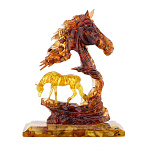 Лошадь Символ 2026 года. Статуэтка из янтаря "Конь"
