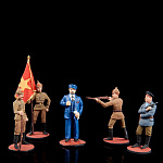 0027245/5 фигур  Оловянная миниатюра "Октябрьская РЕВОЛЮЦИЯ" (композиция из 5 фигур)