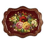 Поднос с авторской росписью "Цветы" 46х37 см