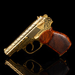 Пистолет сувенирный с позолотой и эмалью. Златоуст