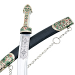 0090149 Оружие сувенирное Ятаган "Янычар" (металл, кожа, эмаль) 67 см