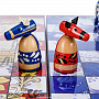 Шахматы деревянные "Гжель/Хохлома", фотография 5. Интернет-магазин ЛАВКА ПОДАРКОВ