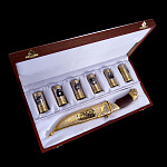 0055675 Златоуст НАБОР ПОДАРОЧНЫЙ:6 стопок+кинжал (МШ-107) в уп.