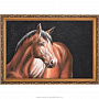 Картина с каменной крошкой "Гнедая лошадь" 60х40 см, фотография 1. Интернет-магазин ЛАВКА ПОДАРКОВ