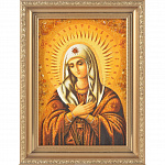 Икона янтарная "Остробрамская икона Божией Матери"