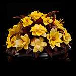 0062083-НП ЦВЕТОЧНАЯ КОМПОЗИЦИЯ НАСТОЛЬНАЯ Янтарь, дерево, лак.