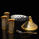 Икорница со стопками "Ракушка". Златоуст