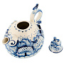 Чайник "Деревенька". Гжель, фотография 7. Интернет-магазин ЛАВКА ПОДАРКОВ