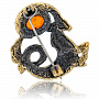 Брошь с янтарем "Знак зодиака Козерог", фотография 1. Интернет-магазин ЛАВКА ПОДАРКОВ