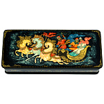 0076765 Лаковая миниатюра Шкатулка "Тройка" 17*07 119,4