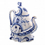 Чайник "Корабль". Гжель, фотография 3. Интернет-магазин ЛАВКА ПОДАРКОВ