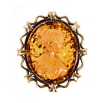 0059716/2481.4 Брошь Камея МАЛЕНЬКАЯ  (коньячный)