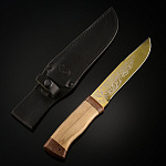 0049625 Златоуст Нож разделочный Златоуст (дерево) с титановым покрытием