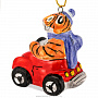 Елочная игрушка "Тигр на машинке". Майолика, фотография 3. Интернет-магазин ЛАВКА ПОДАРКОВ