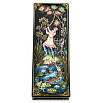 0070992 Лаковая миниатюра Шкатулка "НА СПИНИНГ" 22*8*5 1292-1