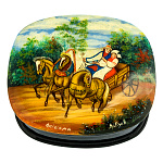 200629 Художественная роспись Шкатулка"Тройка лето" перламутр,9*7*3 см