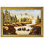 Картина янтарная "Водопад в горах" 60х40 см, фотография 1. Интернет-магазин ЛАВКА ПОДАРКОВ