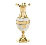 0065815 Сувенир ВАЗА-ПОДСВЕЧНИК латунь перламутр 5*13см