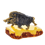 0045584/361 Сувенир Кабан Вепрь на подставке Сувенир (белый)