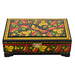 Деревянная шкатулка "Птица и цветы". Хохлома