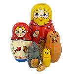 0026845/6м МАТРЕШКА "Русские сказки. Дед с курочкой" 6мест АР №119