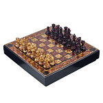 Шахматы с инкрустацией и фигурами из янтаря "Камелот" 45х45 см