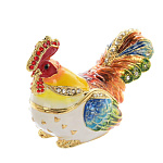0035102/В16-03 Традиции ФАБЕРЖЕ Сувенир-ШКАТУЛКА"ПЕТУХ  ОТДЫХАЕТ" 