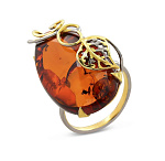 720019/7,92г  Серебро 925* КОЛЬЦО вст.Янтарь р/п 