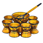 0021727/№2 Хохлома Набор д/икры. икорница 8 пр.(в/кат) 63090000008