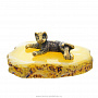 Статуэтка с янтарем "Котенок лежащий" (белый), фотография 2. Интернет-магазин ЛАВКА ПОДАРКОВ