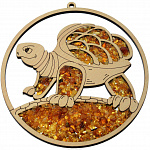Магнит сувенирный с янтарем "Мудрая черепаха"