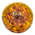 0080902-НП Янтарь ШКАТУЛКА КРУГЛАЯ "Рак" 10,5*10,5*5,5см