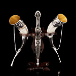 0049410/АД Набор сувенирный Кинжал + 2 рога подставка малая, 